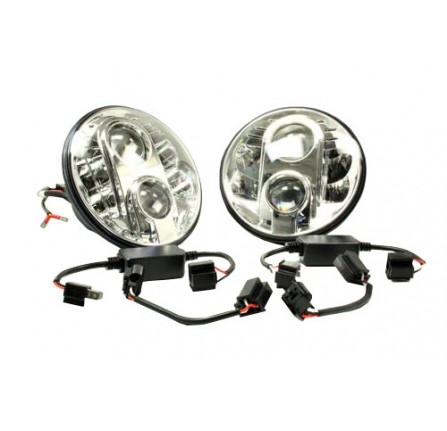 Terrafirma 7" Led Headlight Pair LHD E Marked Dot Approved