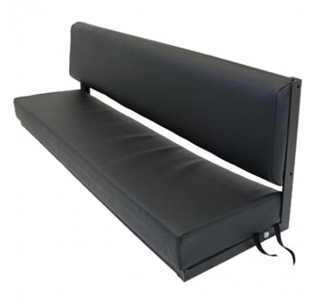 3 Man Bench Seat Black Vinyl Black Powder Coat Frame (Back Brackets and Fixings)