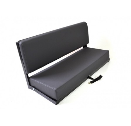 2 Man Rear Bench Seat in Grey Vinyl Black Powder Coat Frame (Back Brackets and Fixings)