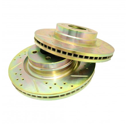 Performance Drilled & Grooved Front Brake Disc L322 x 2