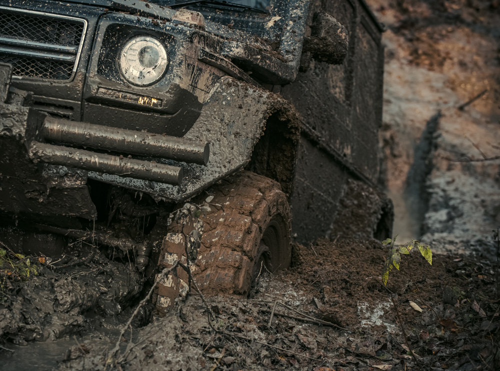 Muddy Land Rover